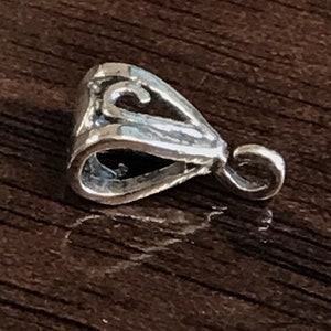 STERLING SILVER Bails with Standard Inverted V Necklace Bail with Open Ring on Bottom 9.4mm Legacy Silver Supply B20/a