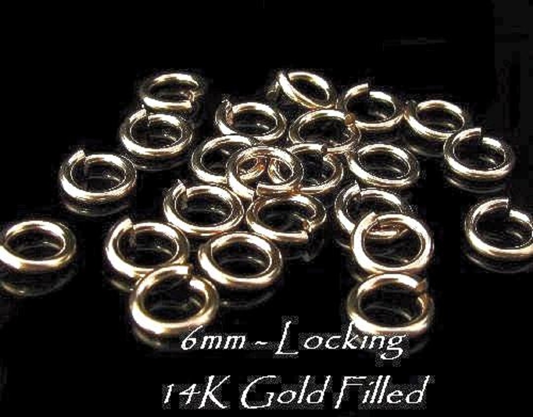 Gold Filled Jump Rings - 18 Gauge Locking 14kt GF 6mm OPEN Round Links ...