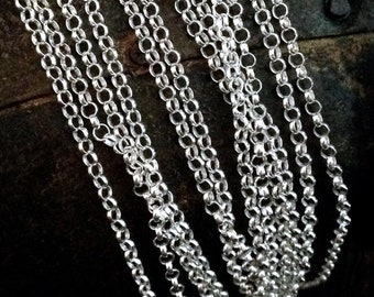 Sterling Silver Necklace Rolo Chain - Finished 2.5mm  .925 - 16 Inch Ready to Wear SS Necklace Chain Legacy Silver Supply CH122
