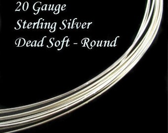 20 Gauge Sterling Silver Wire - Dead Soft-Round- 3, 5, or 10 Feet - Legacy Silver Supplies DS20S