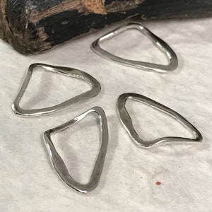 Sterling Silver Links - Free Form - 16.5mm Hammered .925 Triangle Links or Connectors - Legacy Silver Supplies L28/L28a/L28b