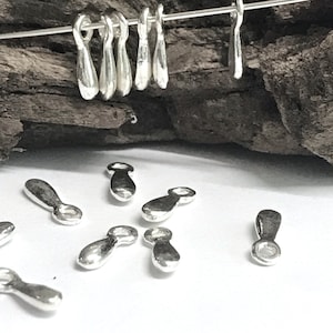 10 Sterling Silver Teardrop Charms Holiday Glitz Sparkly Drops Dangles or Baubles Small 8.5mm Add on Charms Oakhill Silver Legacy Z42 image 1