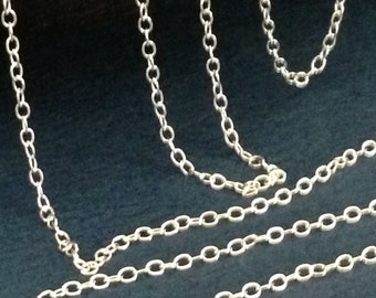 Classic Sterling Silver Cable Chain - Ladies Feminine - 2 x 1.5mm - Sold By The Foot - Footage Chain CH39
