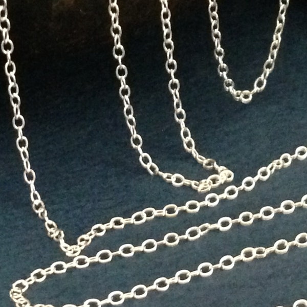 Classic Sterling Silver Cable Chain - Ladies Feminine - 2 x 1.5mm - Sold By The Foot - Footage Chain CH39