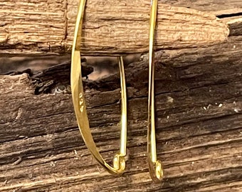 2 Pairs Timeless Marquise 24k Gold Vermeil Earrings - Shiny Earwires for Jewelry Making - 925 - Handmade  - Legacy Silver E143