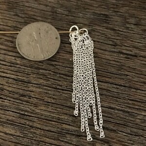 Corrente de prata esterlina com borla - 52 mm - Lustres de 2 polegadas - Anel fechado com 4 pingentes de corrente de cabo - 1 par - Legacy Silver Supplies E28 imagem 8