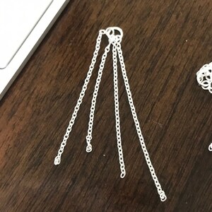 Corrente de prata esterlina com borla - 52 mm - Lustres de 2 polegadas - Anel fechado com 4 pingentes de corrente de cabo - 1 par - Legacy Silver Supplies E28 imagem 9