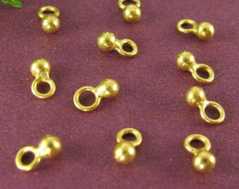 10 Vermeil Gold Teeny Tiny Ball Charm Drops Ball size 2mm - 5mm Tall Ball Charms - Dangles Baubles - Chain Ends  Legacy Silver Supplies Z27