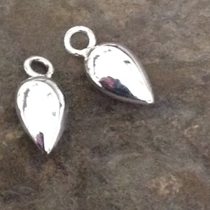 Breloques en argent sterling larme - 2 gouttes - pendentifs ou boules - Oakhill Silver Supply C117