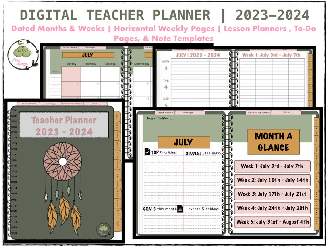 20232024 Digital Teacher Planner, Goodnotes Planner, iPad Planner, Notability Planner Etsy