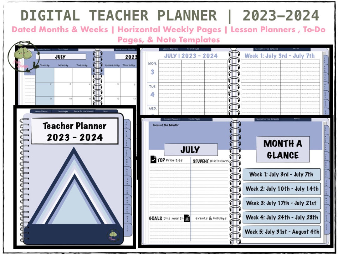 20232024 Digital Teacher Planner Goodnotes Planner iPad Etsy