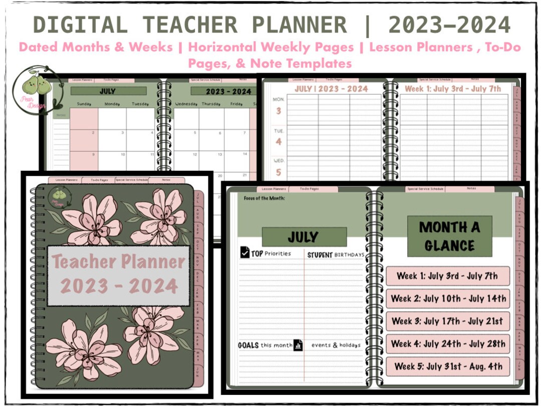 20232024 Digital Teacher Planner, Goodnotes Planner, iPad Planner, Notability Planner Etsy