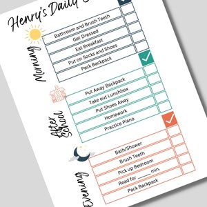 Kid’s Daily Responsibility Checklist - Etsy