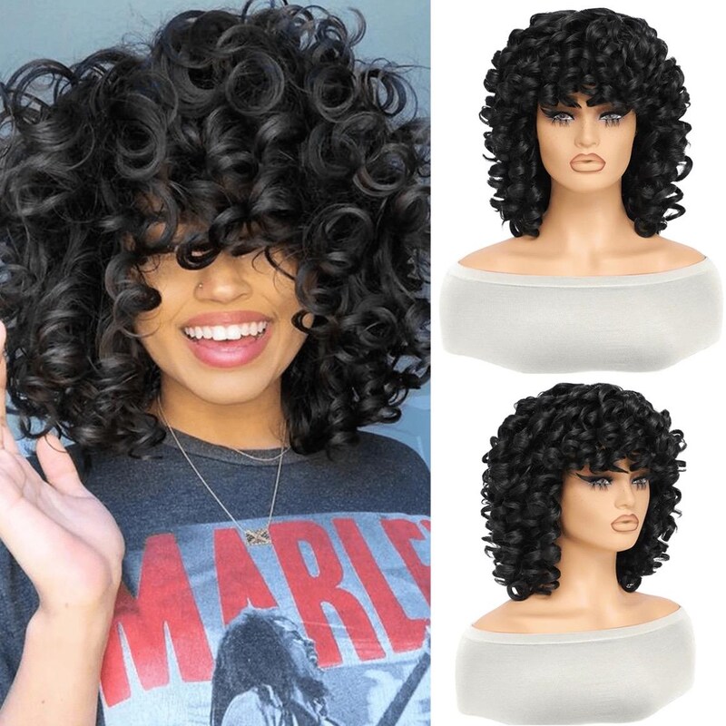 Curly Wig - Etsy