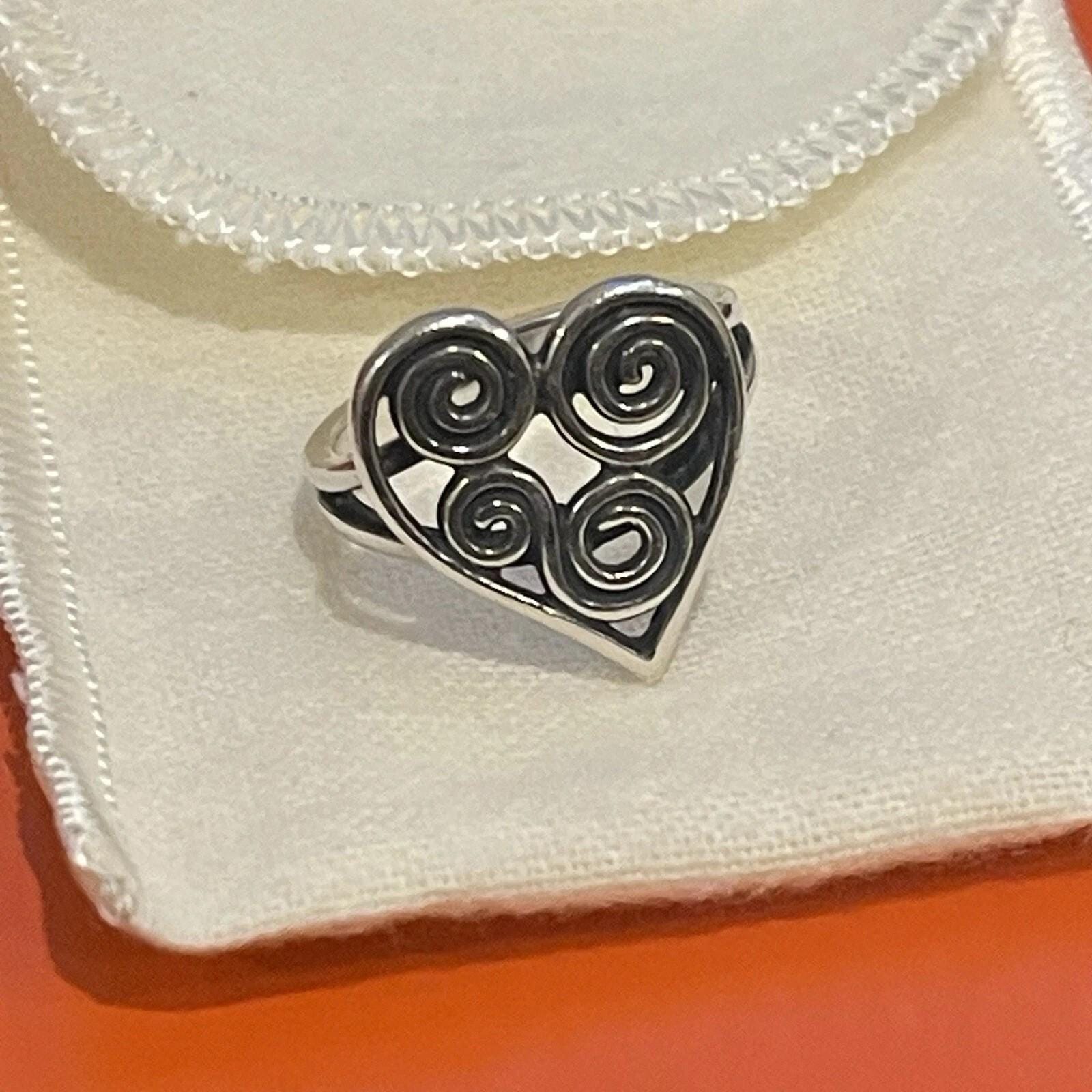 James Avery Retired Athenian Heart Ring | Sterling Silver | JA Box