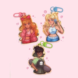 Powerpuff Girls Rainbow Acrylic Keychains
