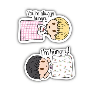 Conjunto de adesivos Estou com tanta fome, você está sempre com fome, adesivos Changbin e Felix
