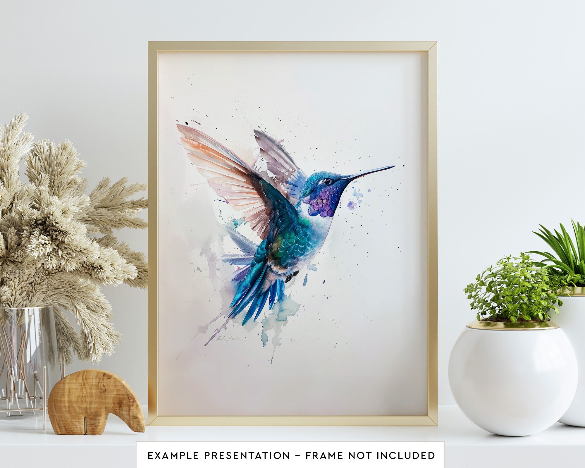 Anna’s Hummingbird Digital Download Watercolor Bird Wall Art Poster ...