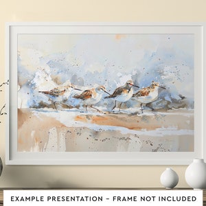Strandläufer am Strand Aquarell Poster Print für das Wohnzimmer Dekor