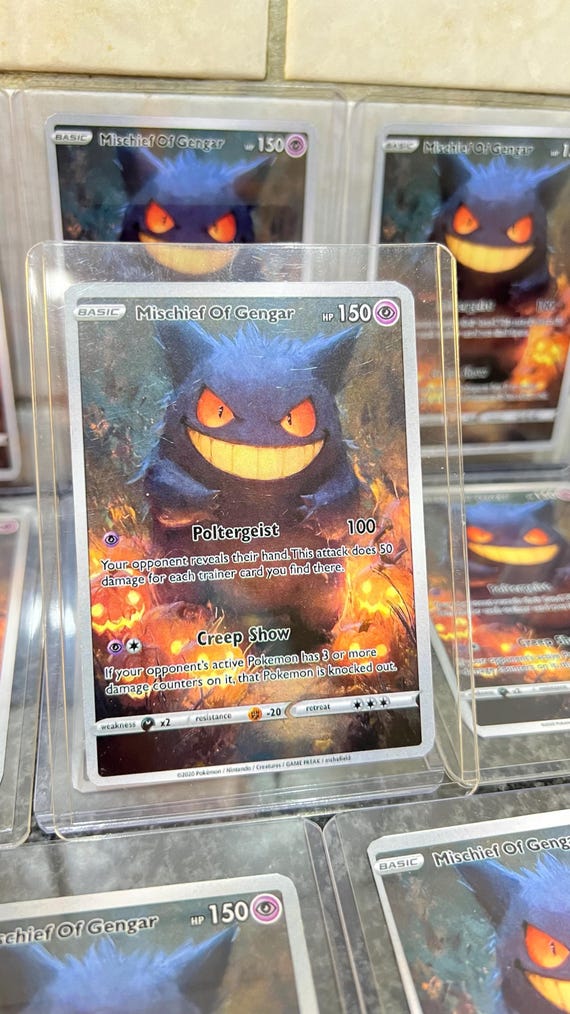 gengar halloween pokemon cards Cracked Ice Card RarityHolo Rare Hit Points130 HP Darkness Mischief of Gengar Custom Pokemon