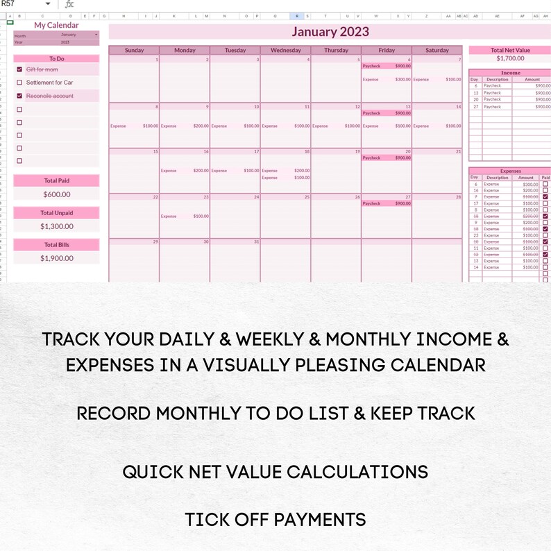 Bill Tracker Spreadsheet Template Google Sheets Bill Payment Calendar