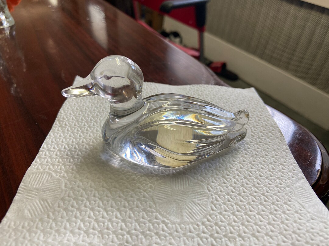Princess House 24 Lead Crystal Duck Figure Paper Weight Etsy
