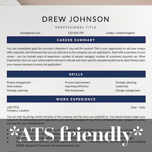 ATS Friendly Resume Template Google Docs, Word, Pages, Best Resume Templates, Executive Resume Template ATS , Minimalist Resume Template ATS