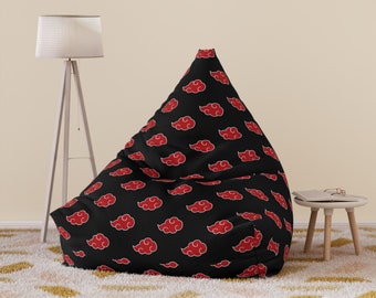 Anime Bean Bag Chair Cover, Comfortable Bag lounger, Red Cloud Design Gift for anime Lovers,