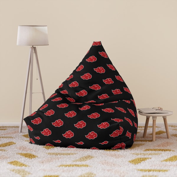 Anime Bean Bag Chair Cover, Comfortable Bag lounger, Red Cloud Design Gift for anime Lovers,