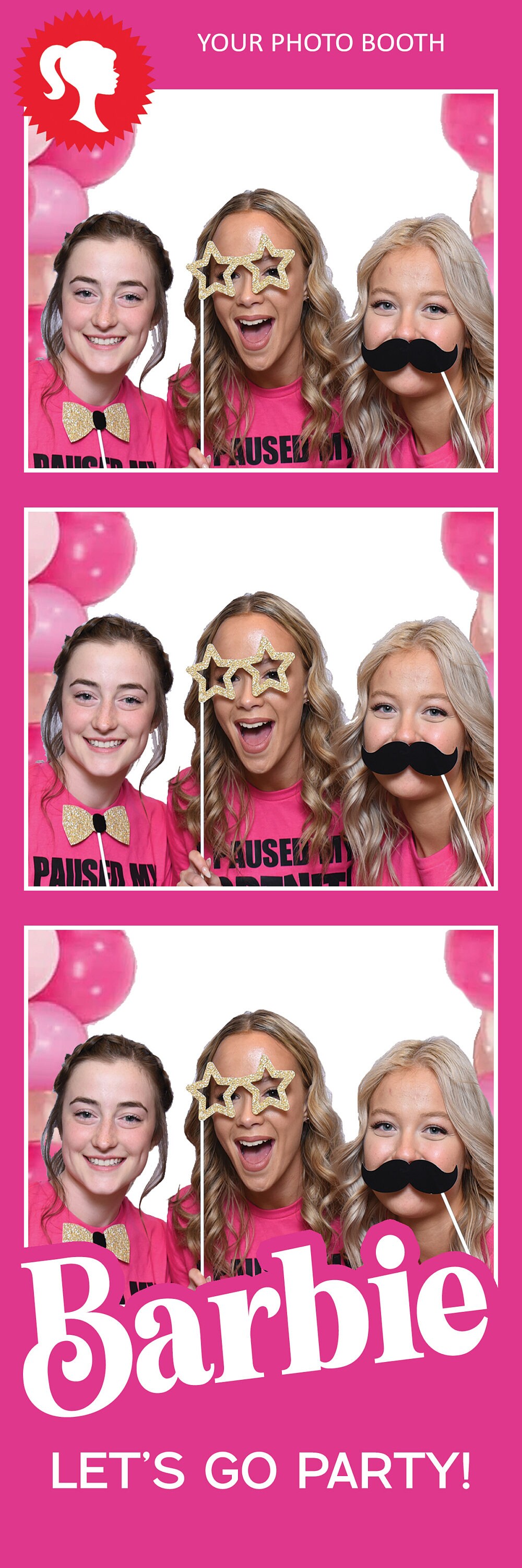 Barbie Photo Booth Template, Doll House Photo Booth Template, Editable