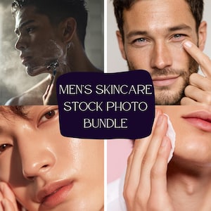 50 Men’s Skincare Stock Photo Bundle – Diverse Male Models, High-Quality Male Portraits - Skin Care Stock Photos - Commercial use - PNG