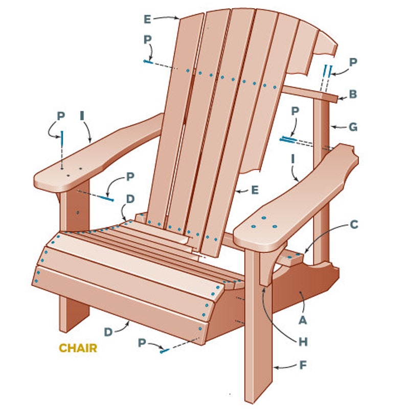 Adirondack Chair Plans/diy Plan/woodworking Plans/wood Etsy