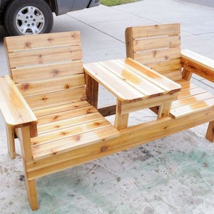 Double Bench with Table Plans/Wood chair Plans/DIY Plans/Woodworking Plans/Instant Download