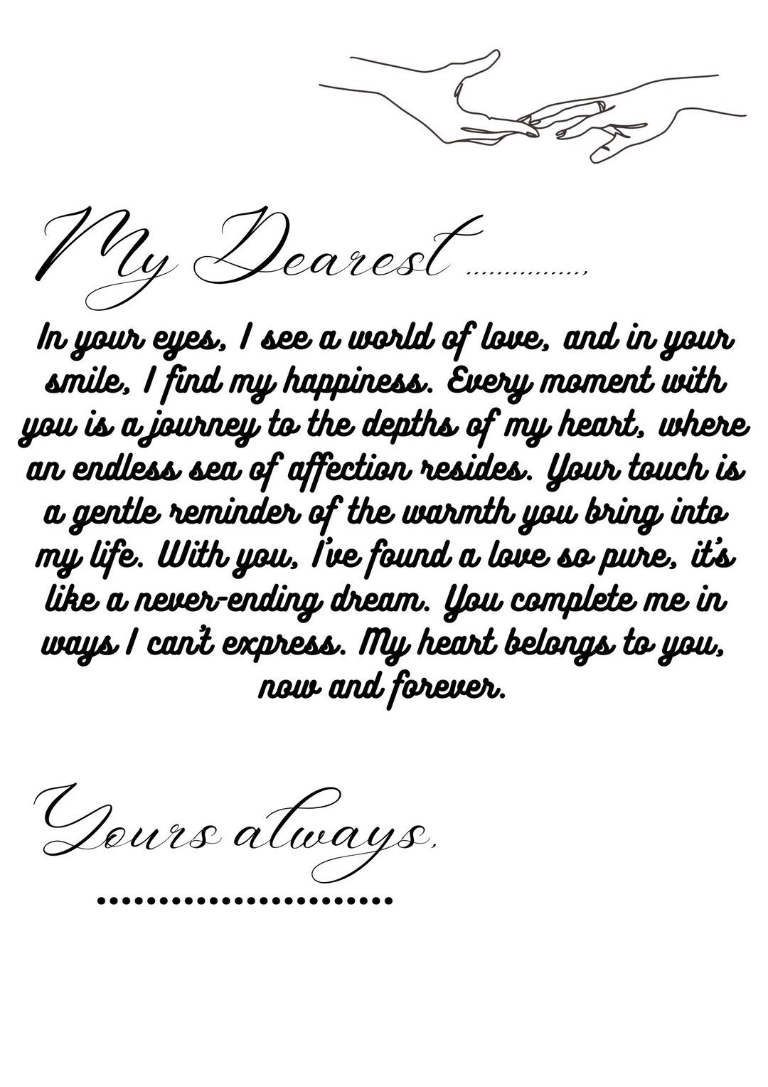 Romantic Love Letter Printable Card for Boyfriend or Husband - Etsy