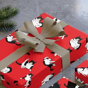 Funky Tuxedo Cat Wrapping Paper, Gift Wrap, Pet Gifts, Birthday