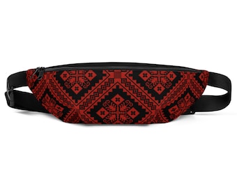 Ukrainian Embroidery Print Fanny Pack, Ukrainian Embroidery Print Sling Bag, Colorful Print Fanny Pack