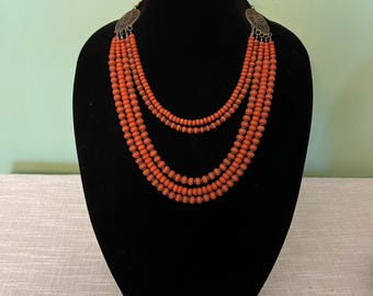 Handmade Traditional Ukrainian Necklace "Lada" 5-Strand Korali with Jasper Gemstone Beads
