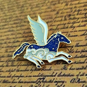 Pegasus Brooch | Winged Horse Enamel Pin | Flying Unicorn Badge