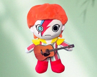 David Bowie inspired Plush Doll | Ziggy Stardust Collectible Toy