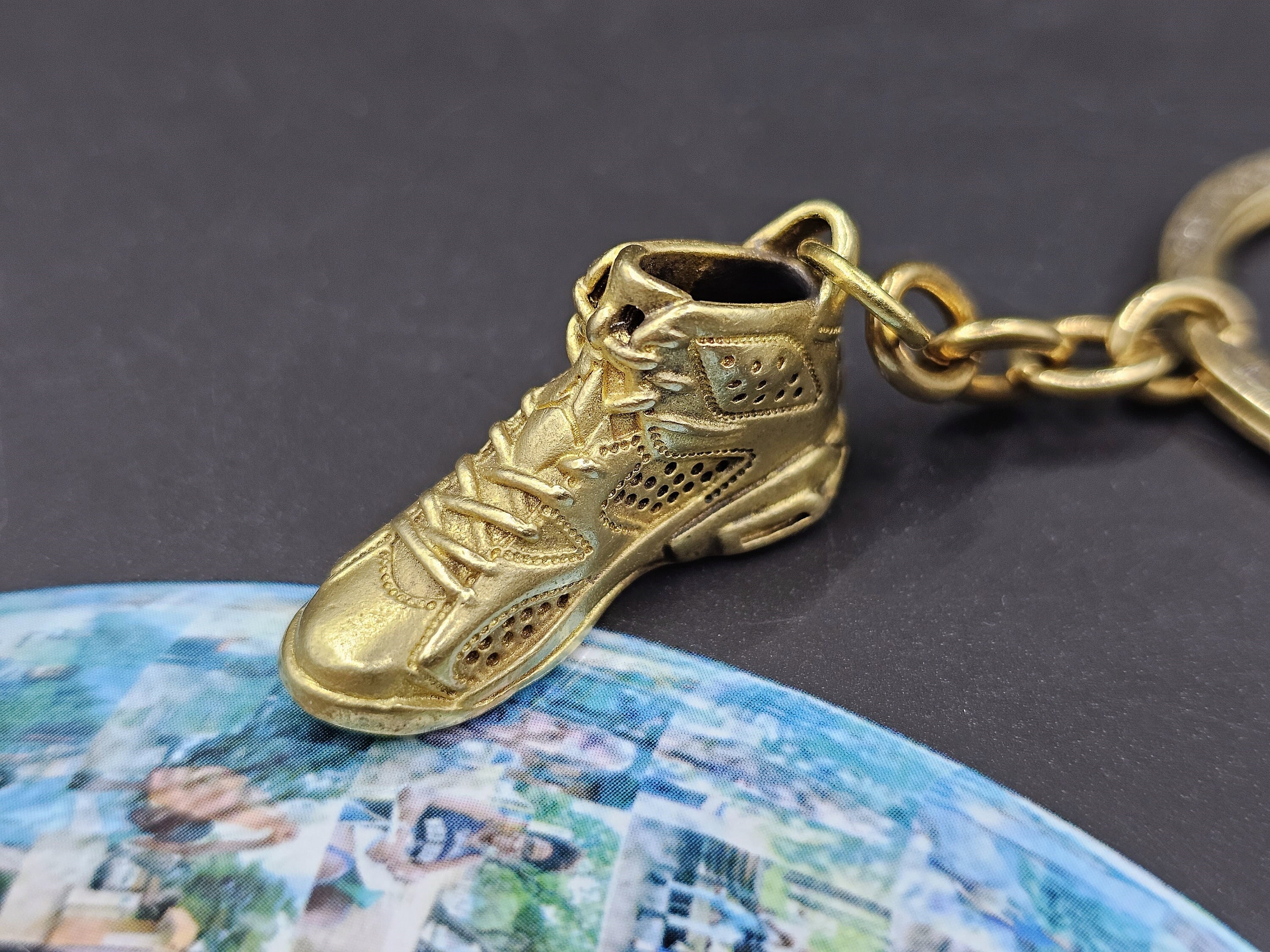 Brass Mini Sneaker Keychain, Basketball Sneaker Keychain, Shoe Keychain, AJ Keychain