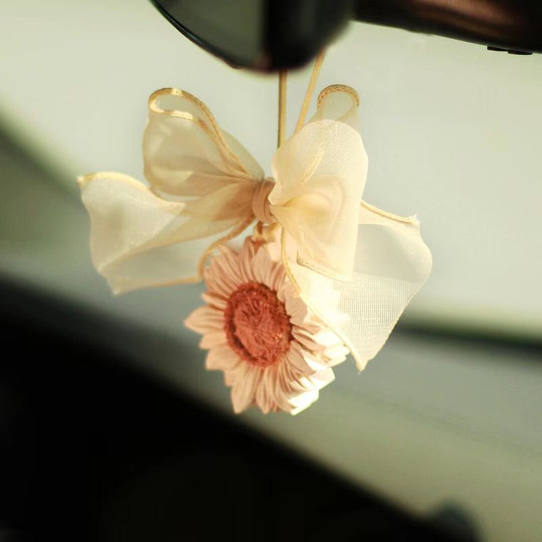 Sunflower Decor Essential Oil Diffuser Cute Car Rear View Etsy
