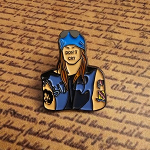 GUNS N ROSES Vintage Enamel Pin Heavy Metal Jacket 1980s Axl