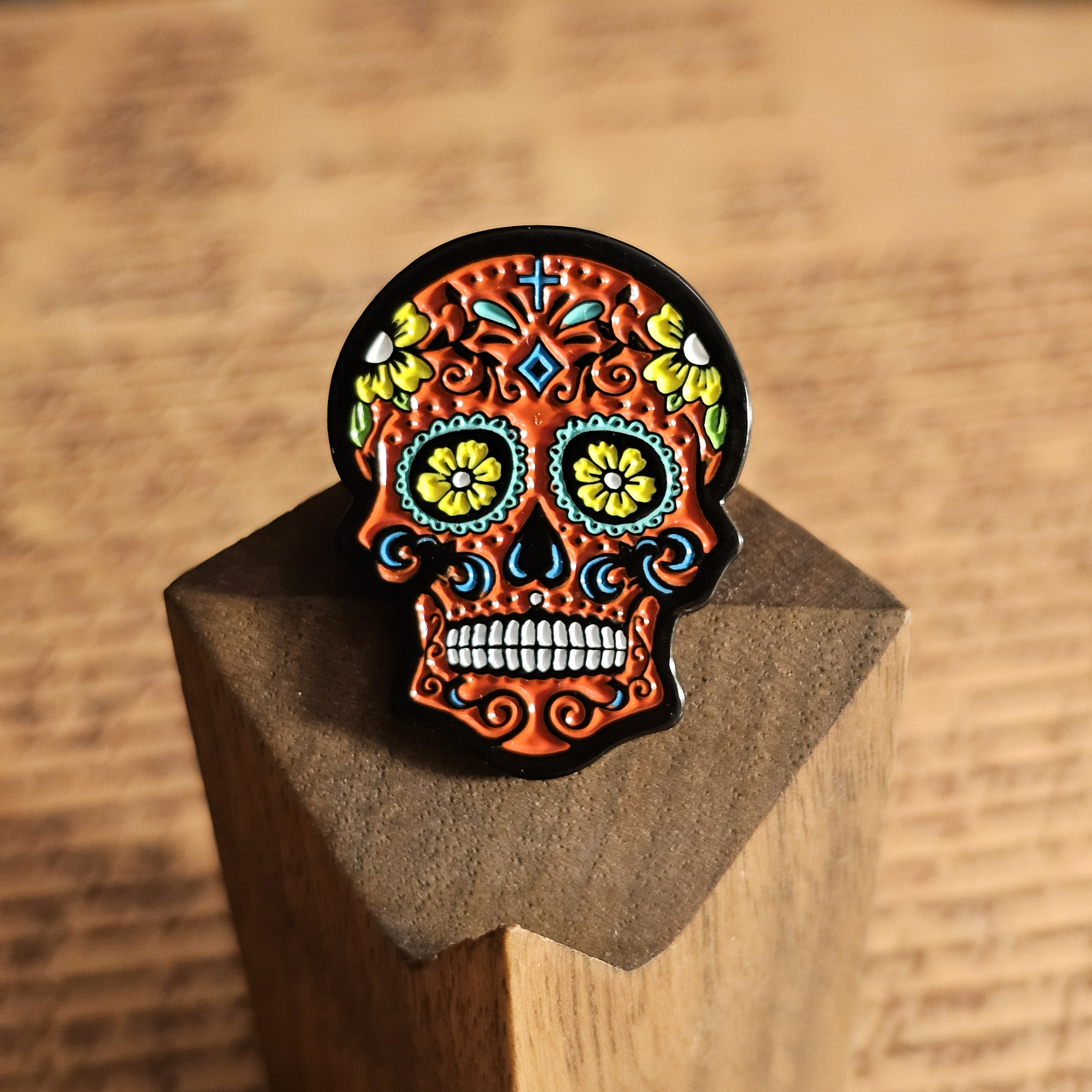 Sugar Skull Day of the Dead Enamel Pin Los Muertos Charm Brooch - Etsy