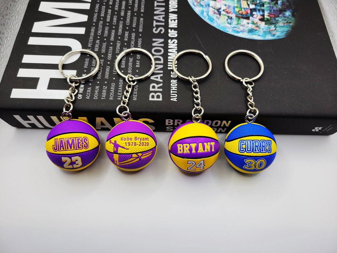 Basketball Keychain Lakers Mini Basketball Keychains for Men Etsy