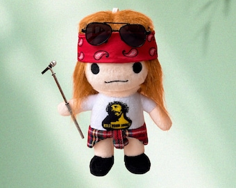 Axl Rose inspirierte Plüschpuppe | Guns N' Roses Band-Sammlerstück