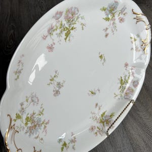 Rare Find: Antique Haviland Limoges Porcelain Serving Platter – Floral Gold Rococo Plate