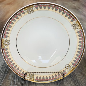 Antique 1920s-1930s J&G Meakin “Sol” Collection Salad Bowl – Art Deco Gold Trim