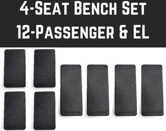 Set di coperture per fori del sedile a panca a 4 posti con attacco rapido per Ford Transit, per versioni a 12 e 15 posti.