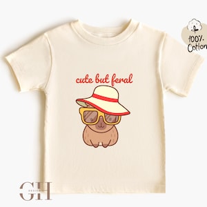 Cute but Feral Toddler Tee, Adorable Kids Shirt, Playful Toddler Clothing, Fun Summer Tee, Gift for Little Ones