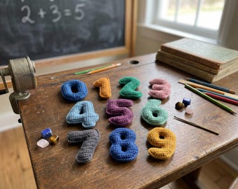 Crochet Pre - School Number Pattern PDF 0–9 – Amigurumi Plush Learning Toy - Download